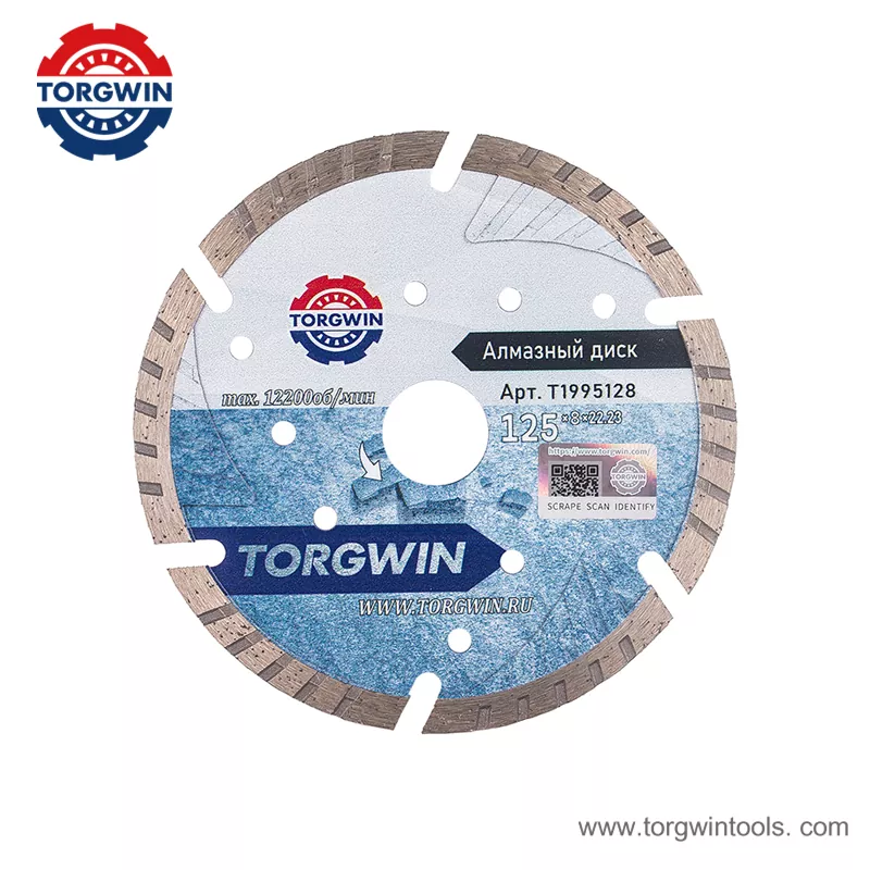 Segmented Turbo Diamond Blade ສໍາລັບ Granite ທີ່ມີແຂ້ວປ້ອງກັນ