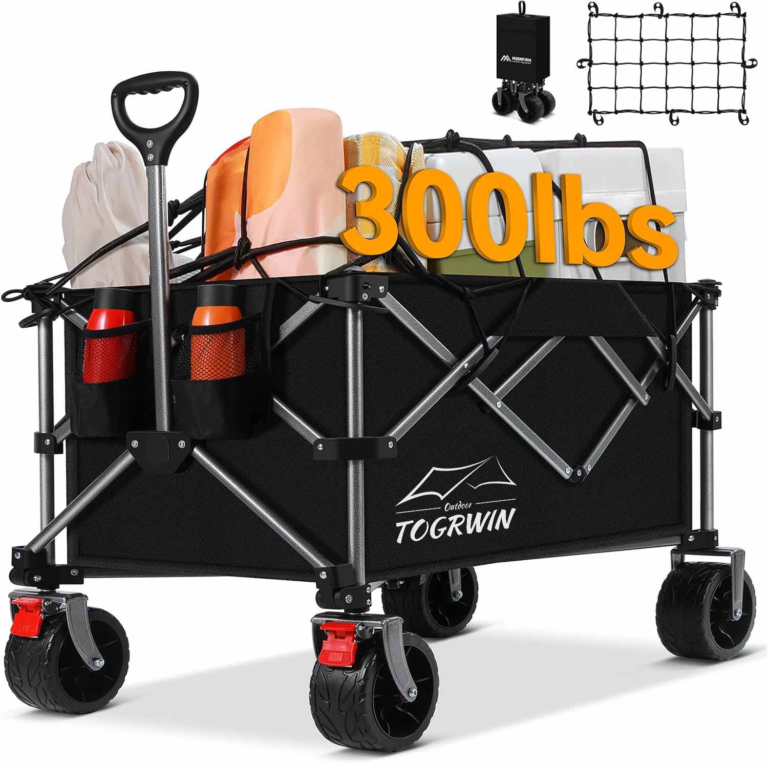 ລົດເຂັນ Torgwin Camping Cart ບໍ່ສາມາດພັບໄດ້ທຸກຫາດຊາຍ Wagon Wagon ທັງຫມົດ